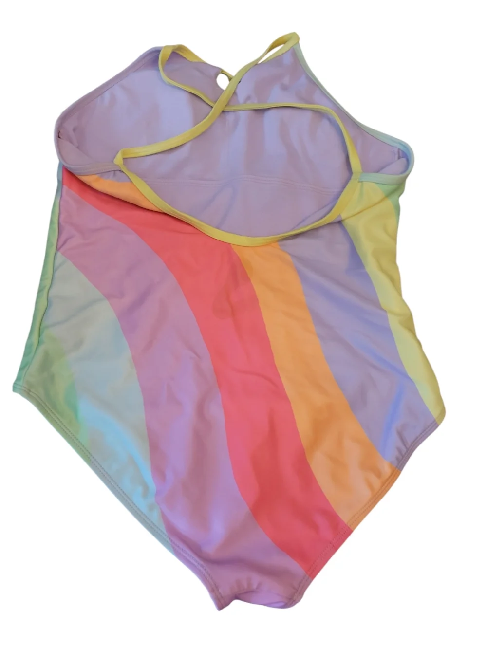 Wonder Nation Swimsuit One Piece Rainbow Stripes And Colors Straps Sz L‎ Plus